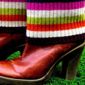 Coach leather knit boots Sz 7.5 Monika heeled boots